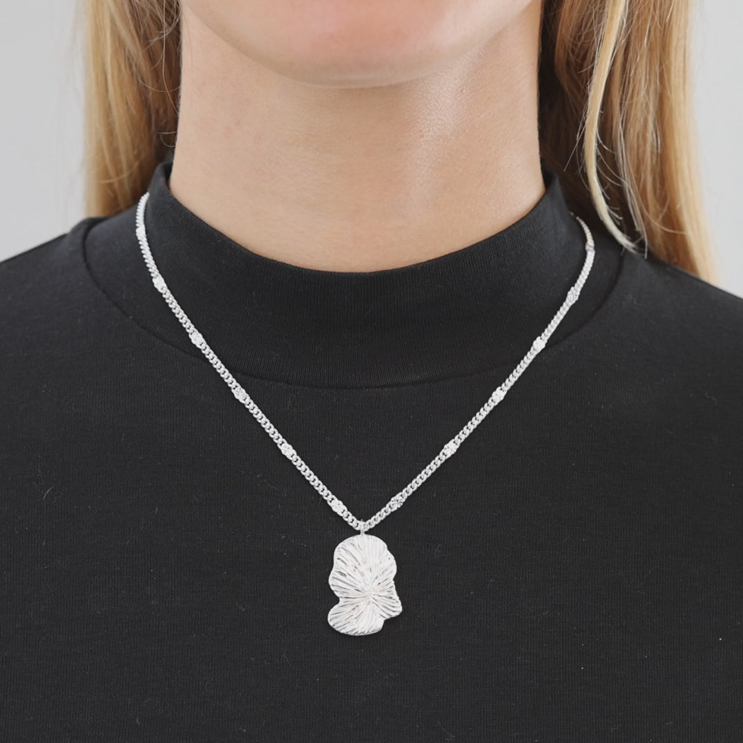 Fingerprint Necklace, 925S Sterling silver plated, 40 cm + 5 cm extender