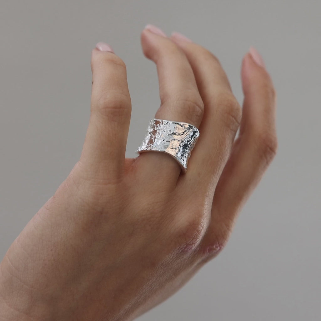 Bornholm Organic Ring, 925S Sterling silver plated