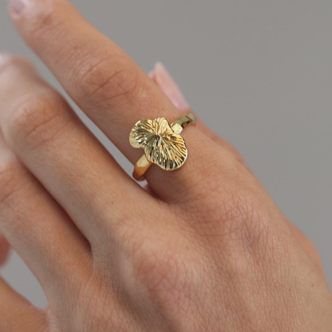 Fingerprint Ring, 18K Goldplated