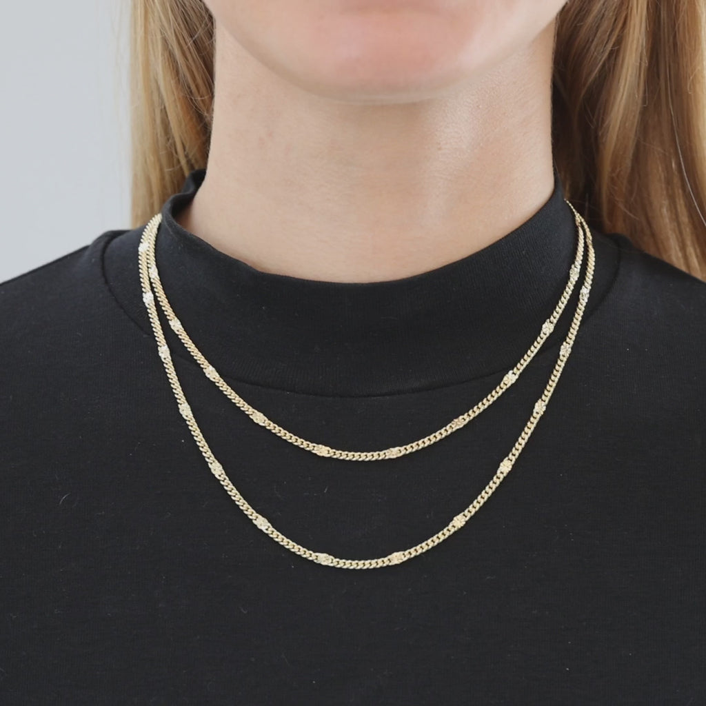 Fingerprint Chain, 18K Goldplated,  40 / 45 cm + 5 cm extender