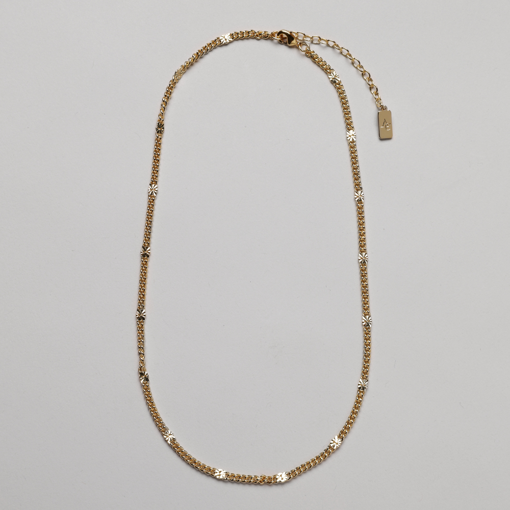 Fingerprint Chain, 18K Goldplated,  40 / 45 cm + 5 cm extender
