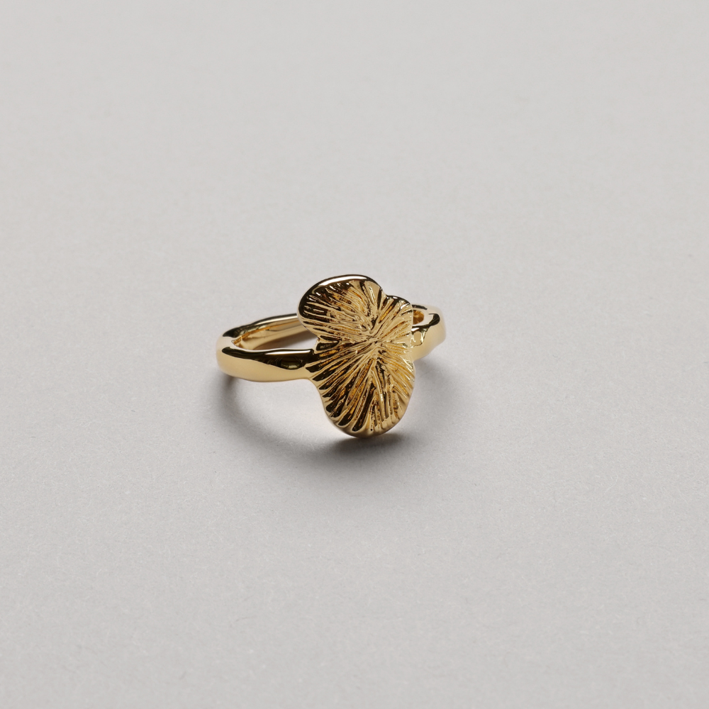 Fingerprint Ring, 18K Goldplated