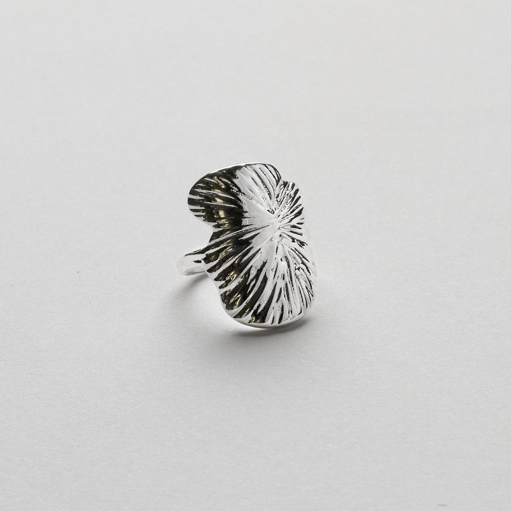 Fingerprint Statement Ring, 925S Sterling silver plated