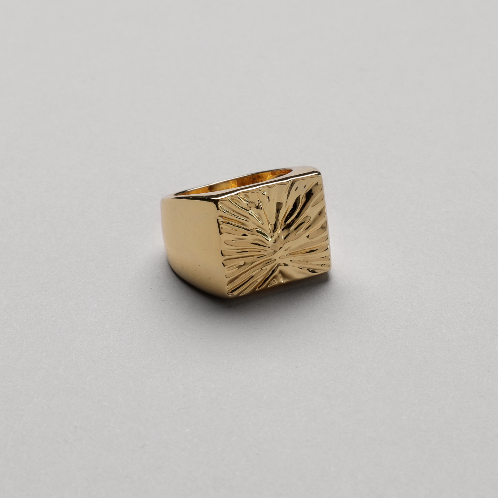 Fingerprint Signet ring, 18K Goldplated