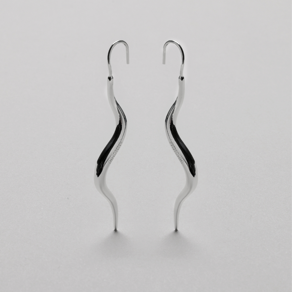 Ripple Statement Earring, 925S Sterling silver plated