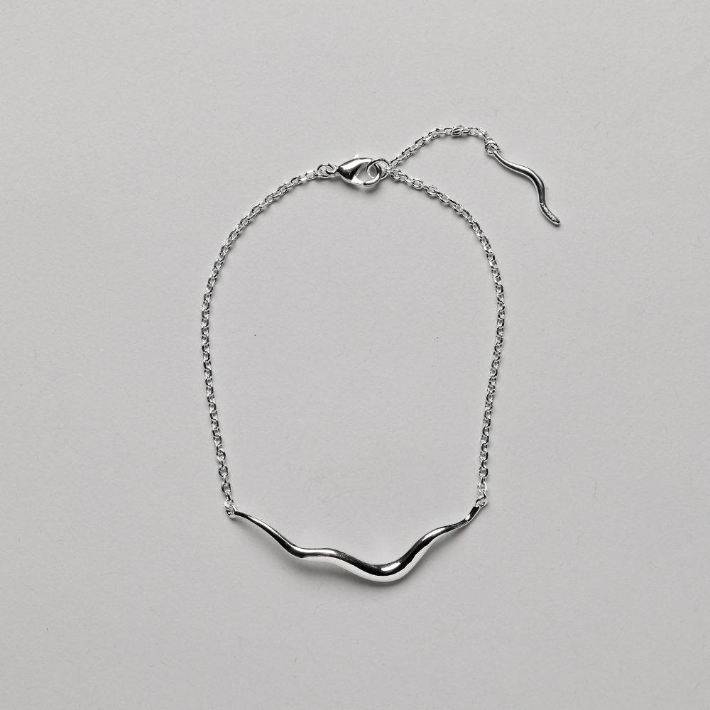 Ripple Bracelet, 925S Sterling silver plated, 13 cm + 5 extender cm