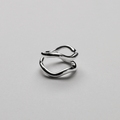 Ripple Double Ring, 925S Sterling silver plated