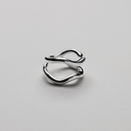 Ripple Double Ring, 925S Sterling silver plated